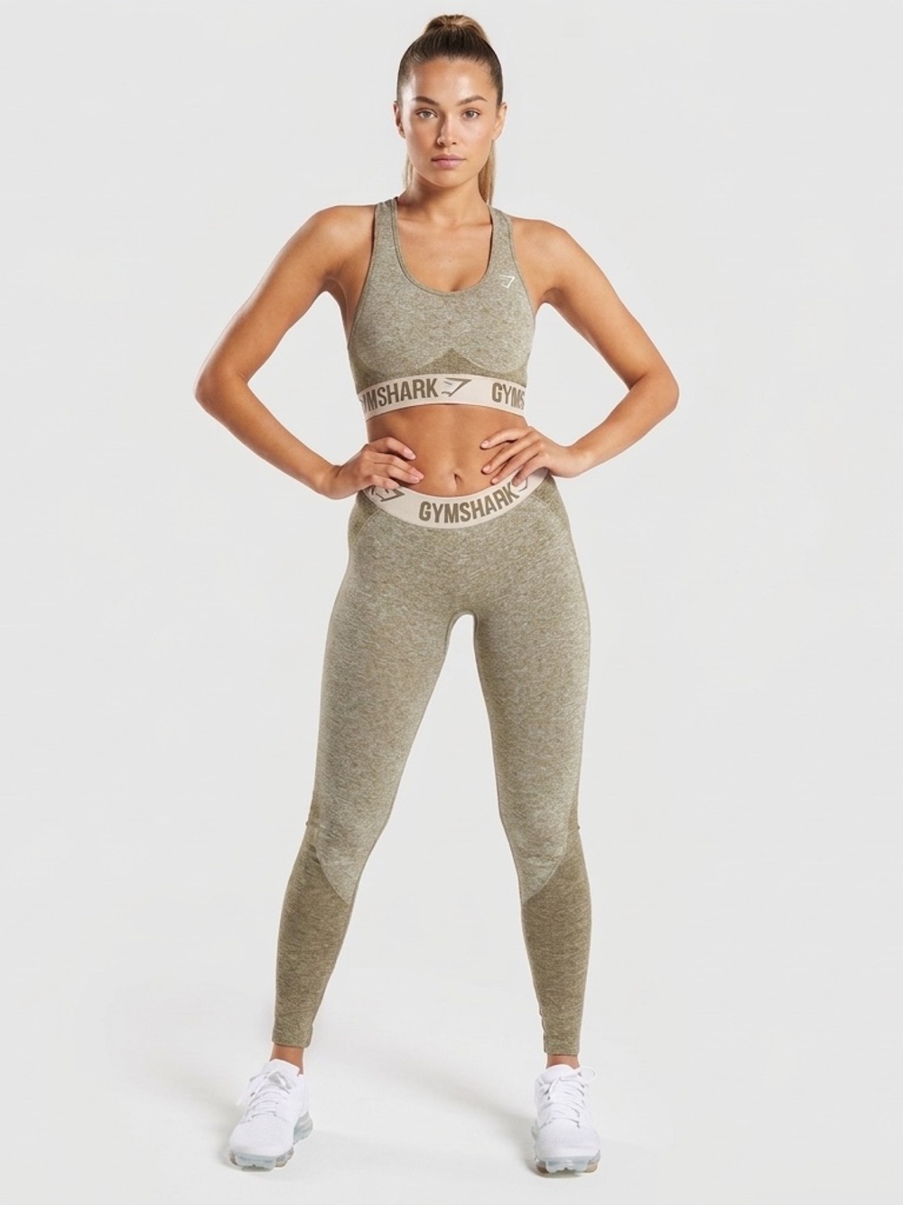 Gymshark Flex Seamless Olive Marl Leggings Size S